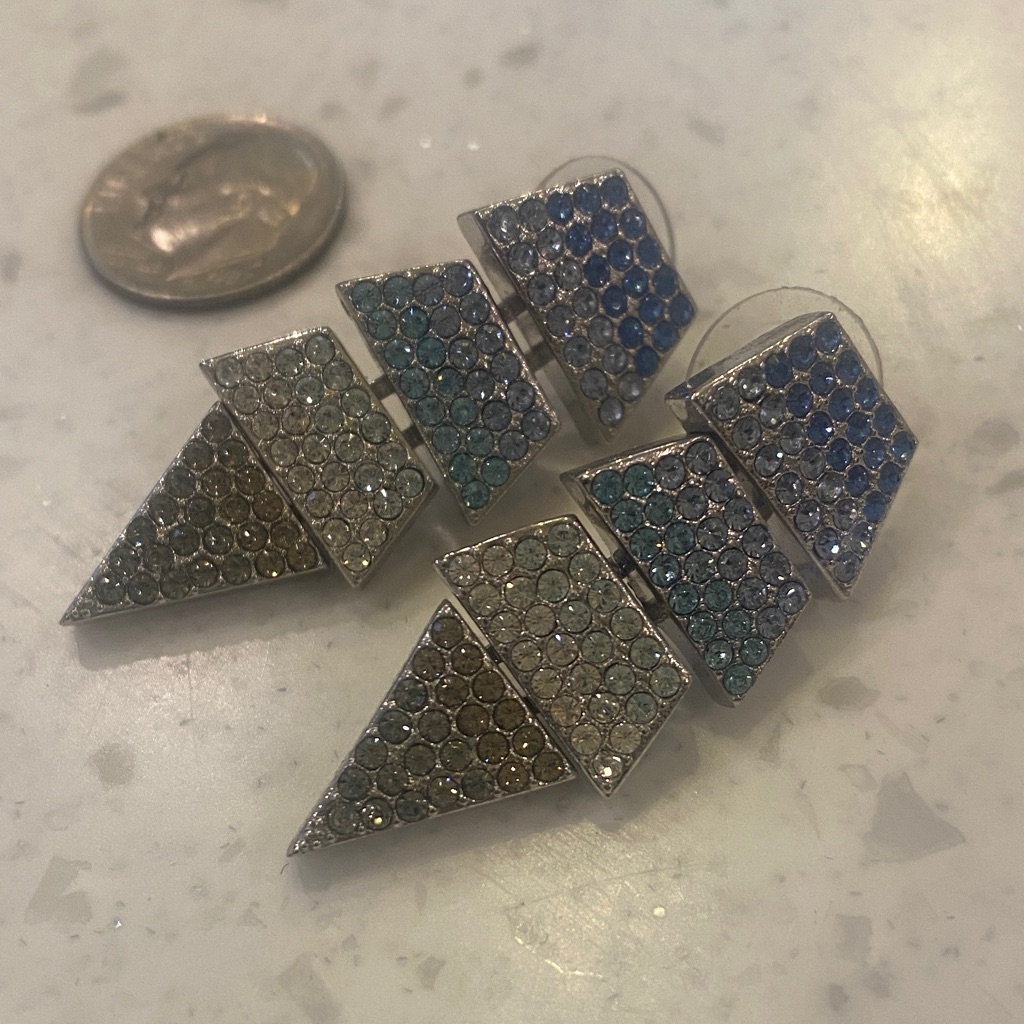Eddie Borgo Silver And Blue Geometric Earrings 45$